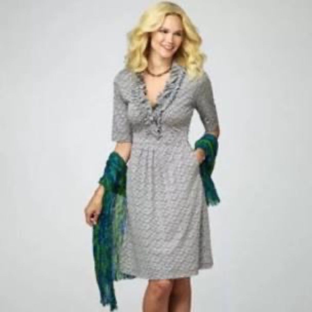 Lilly Pulitzer Blayney Silk/Cotton Blend V-Neck Dress Sz S